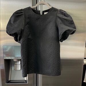 Pomander Place Elegant Black Textured Blouse